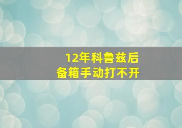 12年科鲁兹后备箱手动打不开