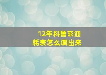 12年科鲁兹油耗表怎么调出来