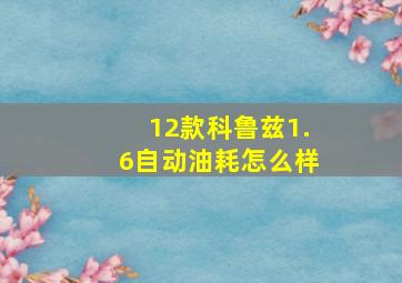 12款科鲁兹1.6自动油耗怎么样