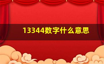 13344数字什么意思