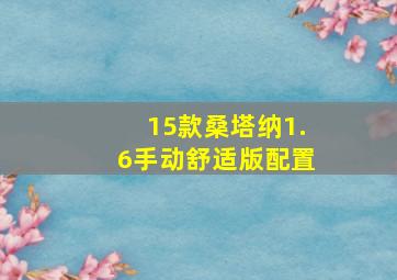 15款桑塔纳1.6手动舒适版配置