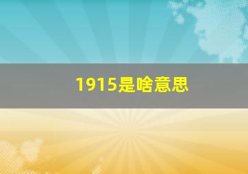 1915是啥意思