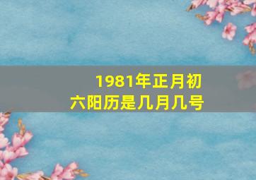 1981年正月初六阳历是几月几号