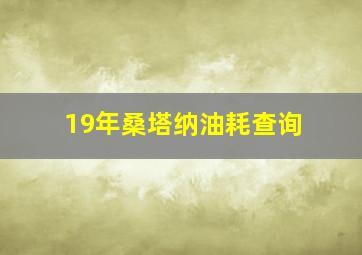 19年桑塔纳油耗查询