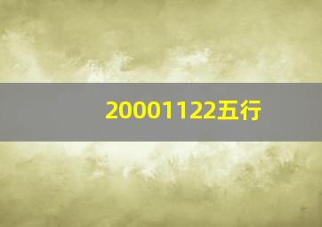 20001122五行