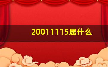 20011115属什么