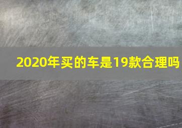 2020年买的车是19款合理吗