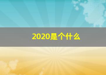 2020是个什么