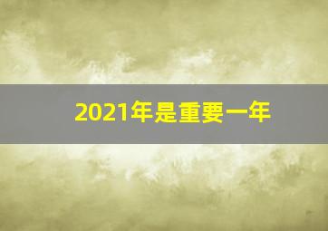 2021年是重要一年