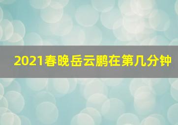 2021春晚岳云鹏在第几分钟