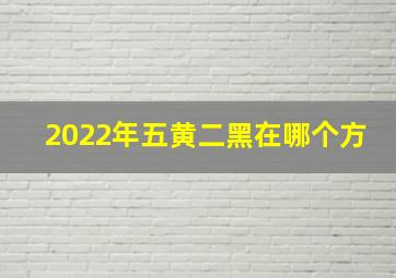 2022年五黄二黑在哪个方