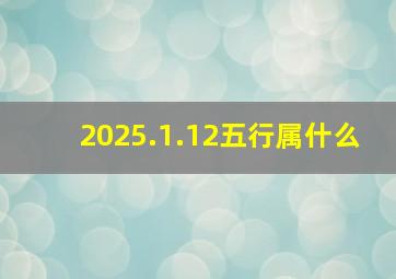 2025.1.12五行属什么