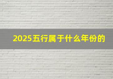 2025五行属于什么年份的