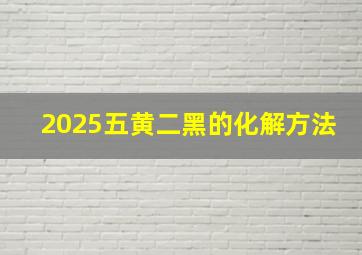 2025五黄二黑的化解方法