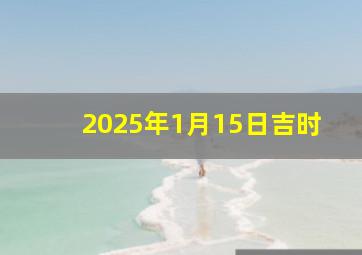 2025年1月15日吉时