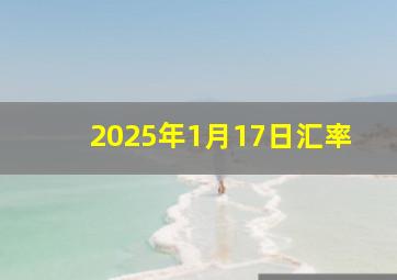 2025年1月17日汇率