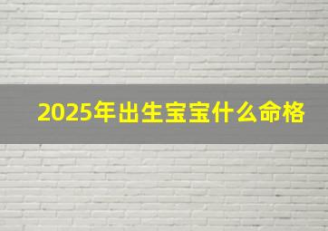 2025年出生宝宝什么命格