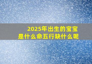 2025年出生的宝宝是什么命五行缺什么呢