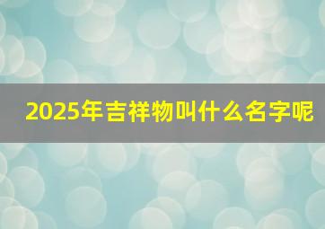 2025年吉祥物叫什么名字呢