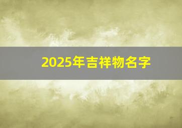 2025年吉祥物名字