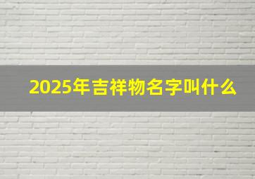 2025年吉祥物名字叫什么