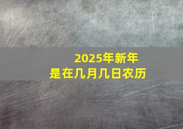 2025年新年是在几月几日农历