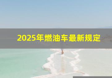 2025年燃油车最新规定