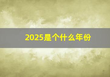 2025是个什么年份