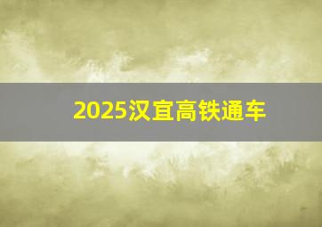 2025汉宜高铁通车