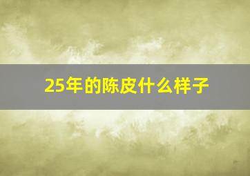 25年的陈皮什么样子