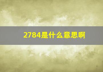 2784是什么意思啊