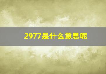 2977是什么意思呢