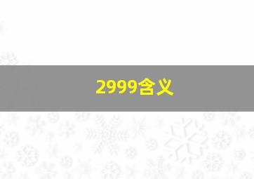 2999含义