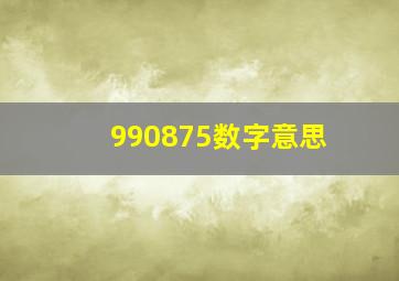 990875数字意思