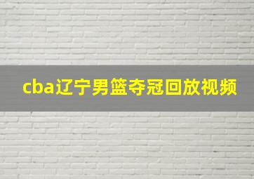 cba辽宁男篮夺冠回放视频