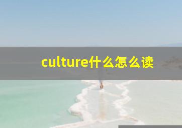 culture什么怎么读