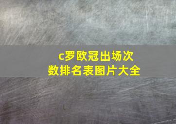 c罗欧冠出场次数排名表图片大全