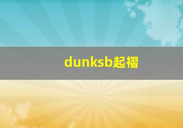 dunksb起褶