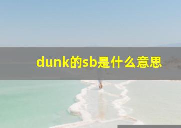 dunk的sb是什么意思