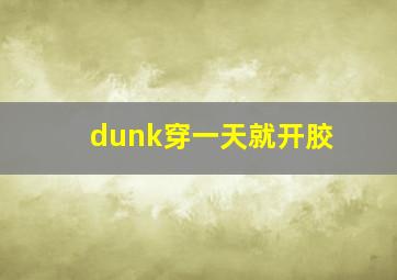 dunk穿一天就开胶