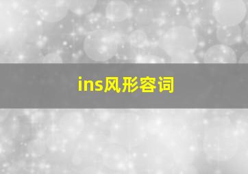 ins风形容词