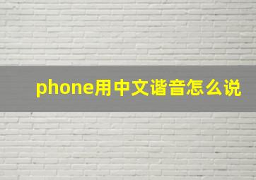 phone用中文谐音怎么说