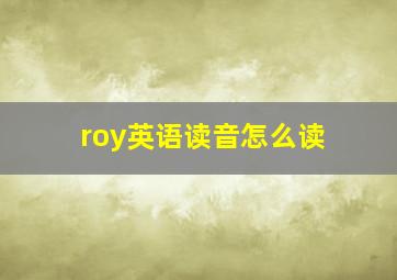 roy英语读音怎么读