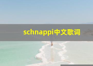 schnappi中文歌词