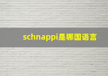 schnappi是哪国语言