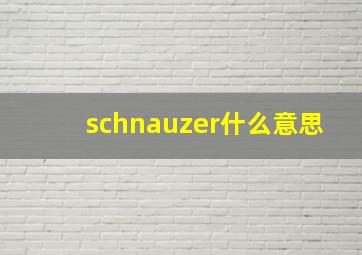 schnauzer什么意思