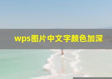 wps图片中文字颜色加深