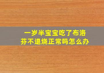 一岁半宝宝吃了布洛芬不退烧正常吗怎么办