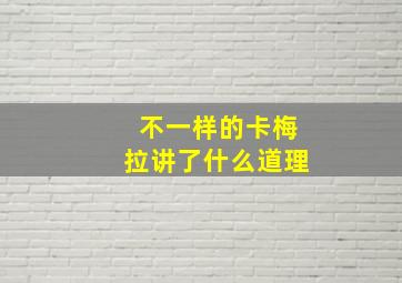 不一样的卡梅拉讲了什么道理