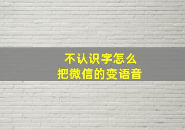 不认识字怎么把微信的变语音